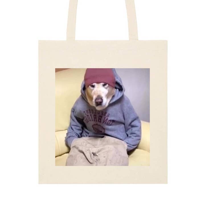 Funny Cool Dog Meme Tote Bag for wholesale by ZZZEBRAAA LIMITED