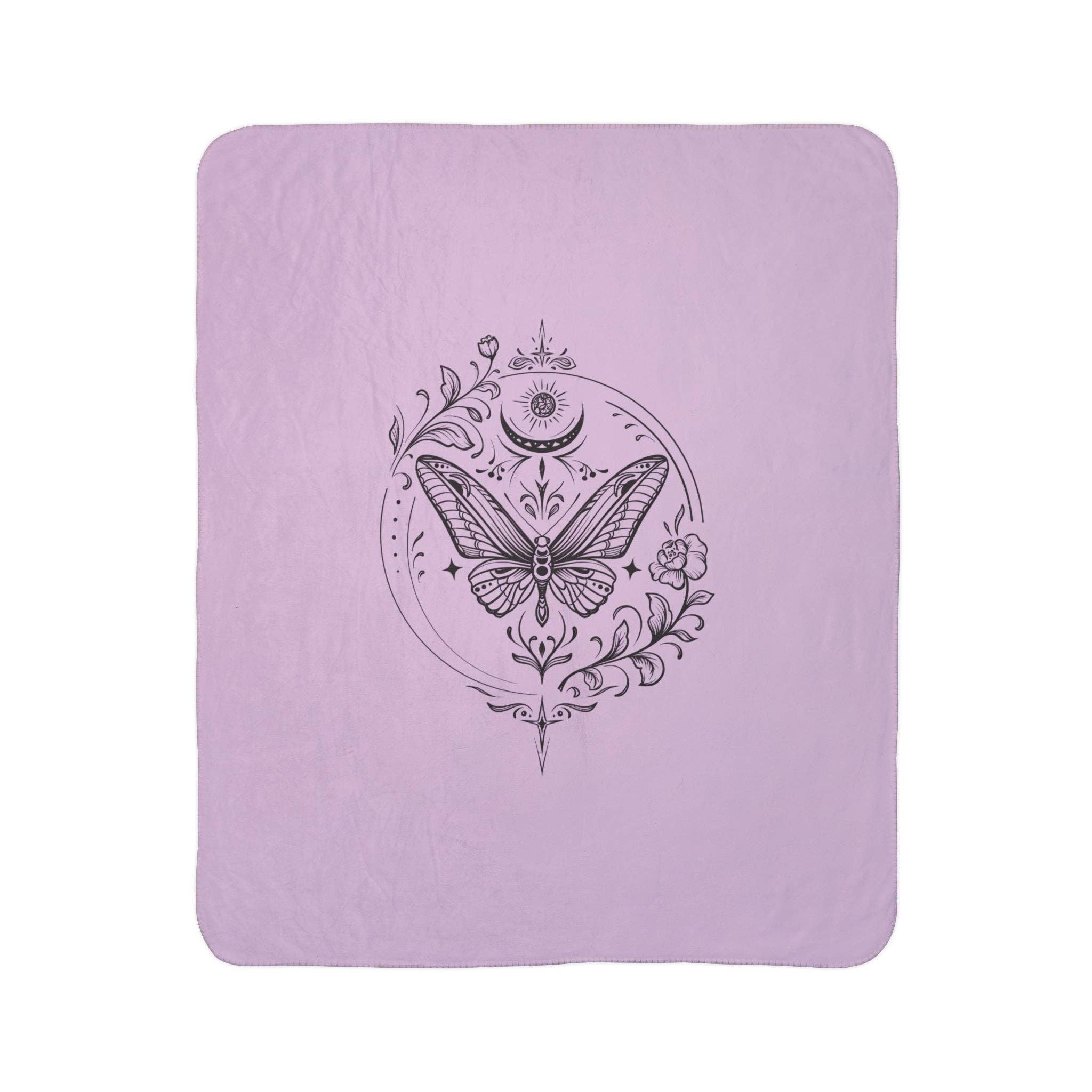 Light Breeze Candle Co. - Wholesale Throw Blanket - Mystical Butterfly Fleece Sherpa Blanket