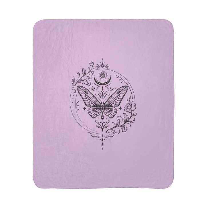 Light Breeze Candle Co. - Wholesale Throw Blanket - Mystical Butterfly Fleece Sherpa Blanket0