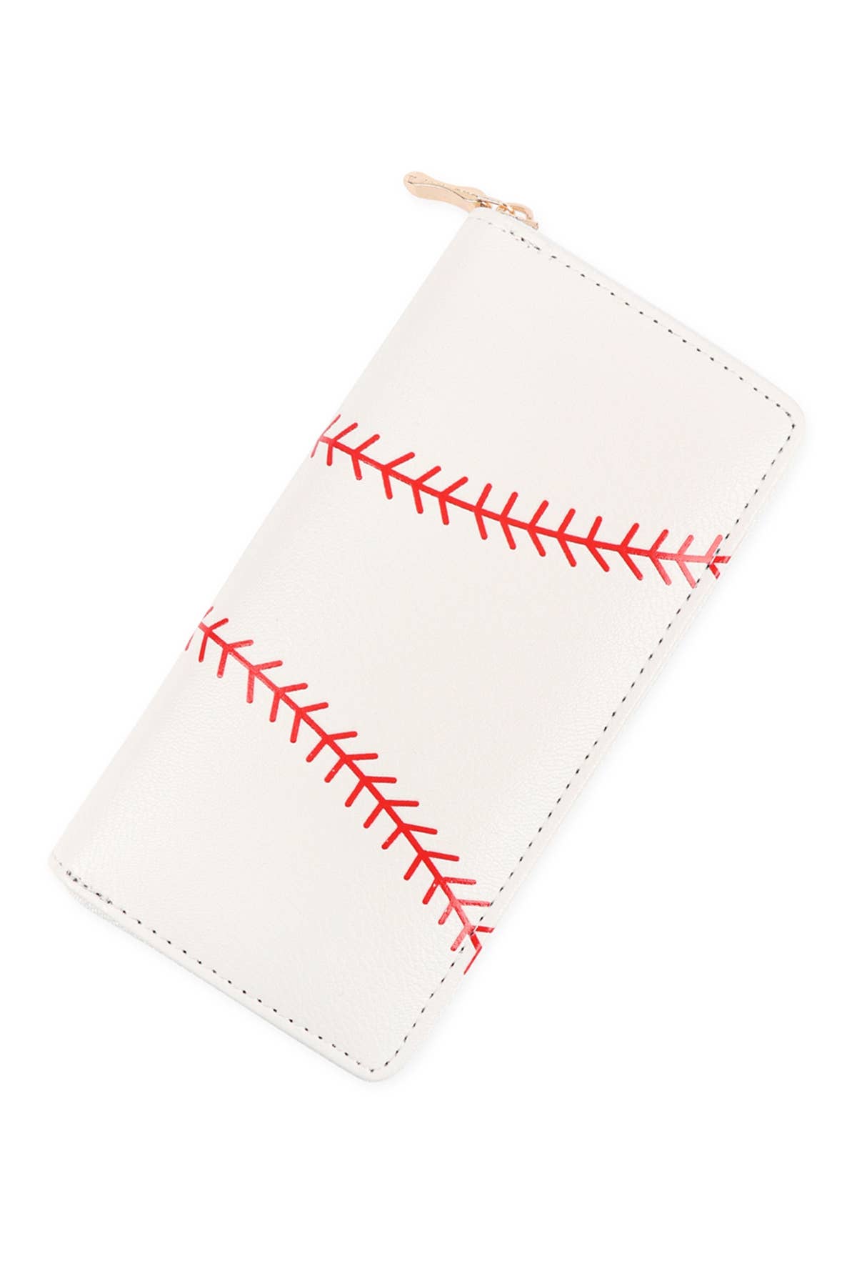 MYS Wholesale Inc - Wholesale Wallet - Women's - Baseball Print Zipper Leather Wallet