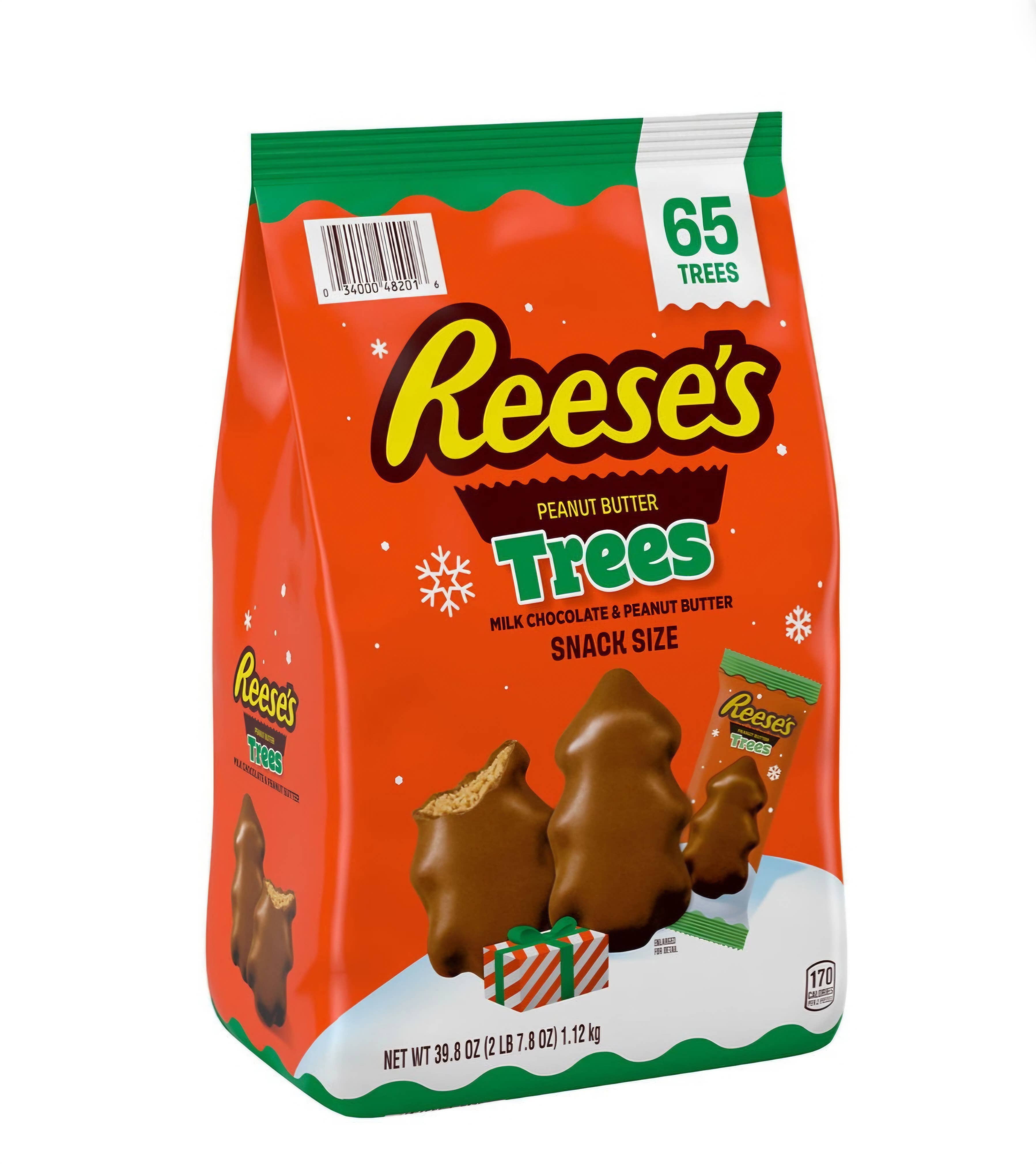 Majestic Wholesale - Wholesale Chocolate Covered Sweets - Reese’s Christmas Milk Chocolate Peanut Butter Trees – 65ct