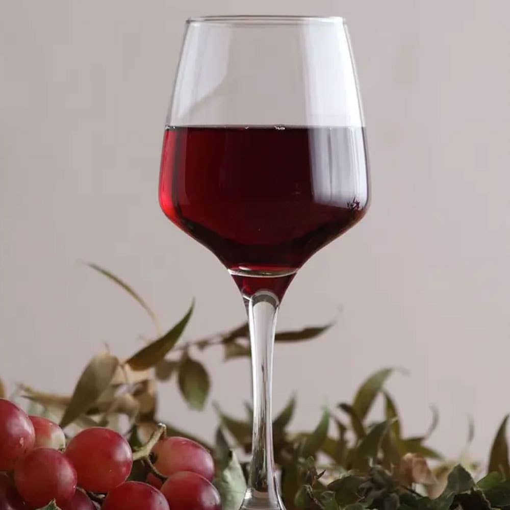 Hakan - Wholesale Wine Glass - LAV Lal Angled Wine Glasses with Stem, 6 Pcs, 10 Oz (295 cc)4