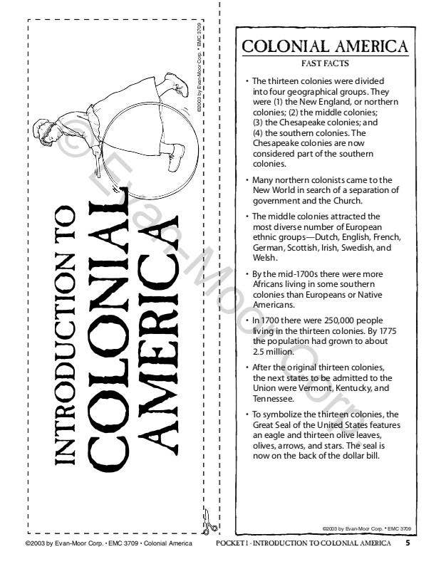 Evan-Moor Educational Publishers - Wholesale History & Geography - History Pockets: Colonial America, Grade 4 - 66