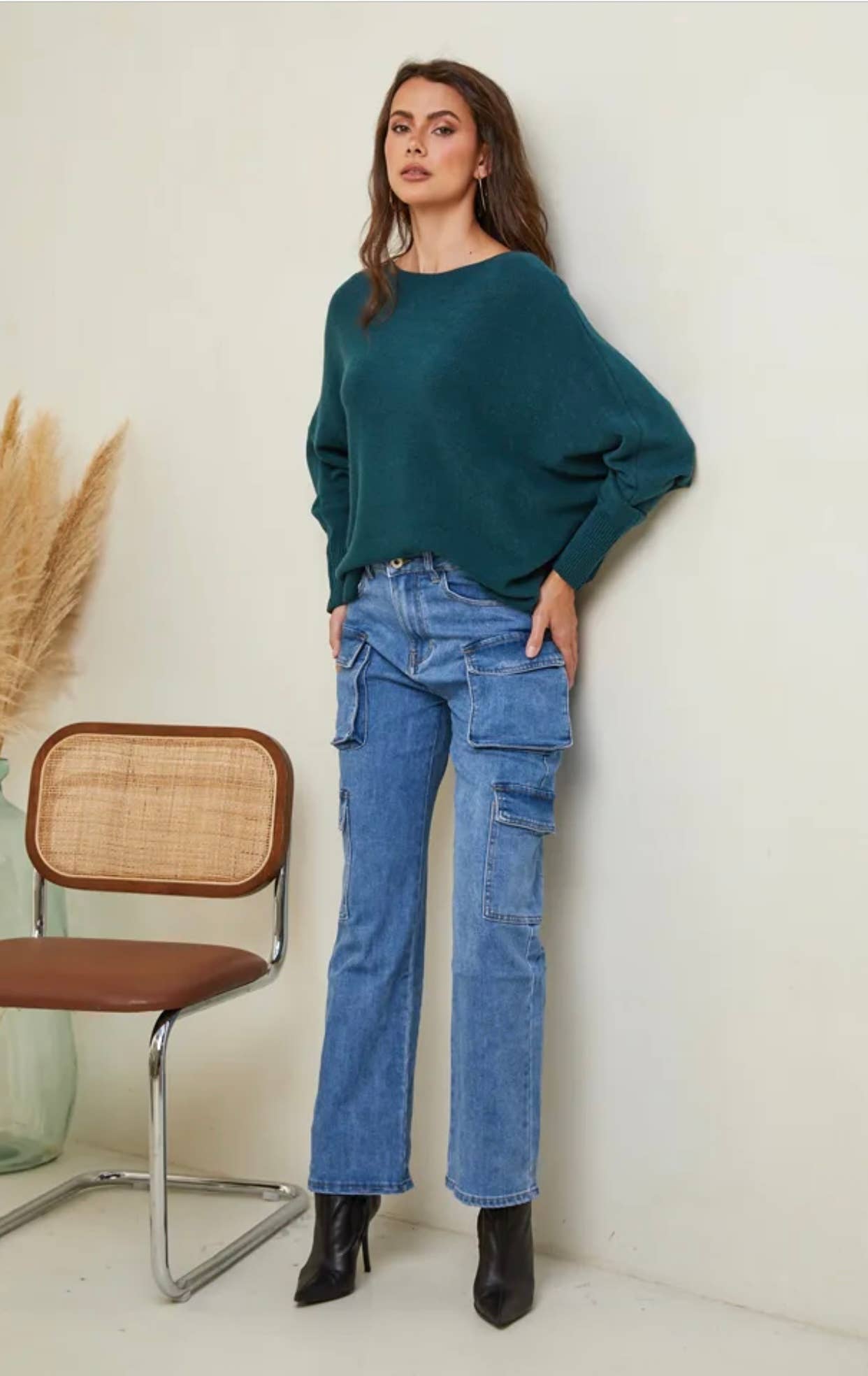 LÉA & LUC - Vendita all'ingrosso Maglione tricot - Donna - Maglione con maniche a pipistrello REF. 009954