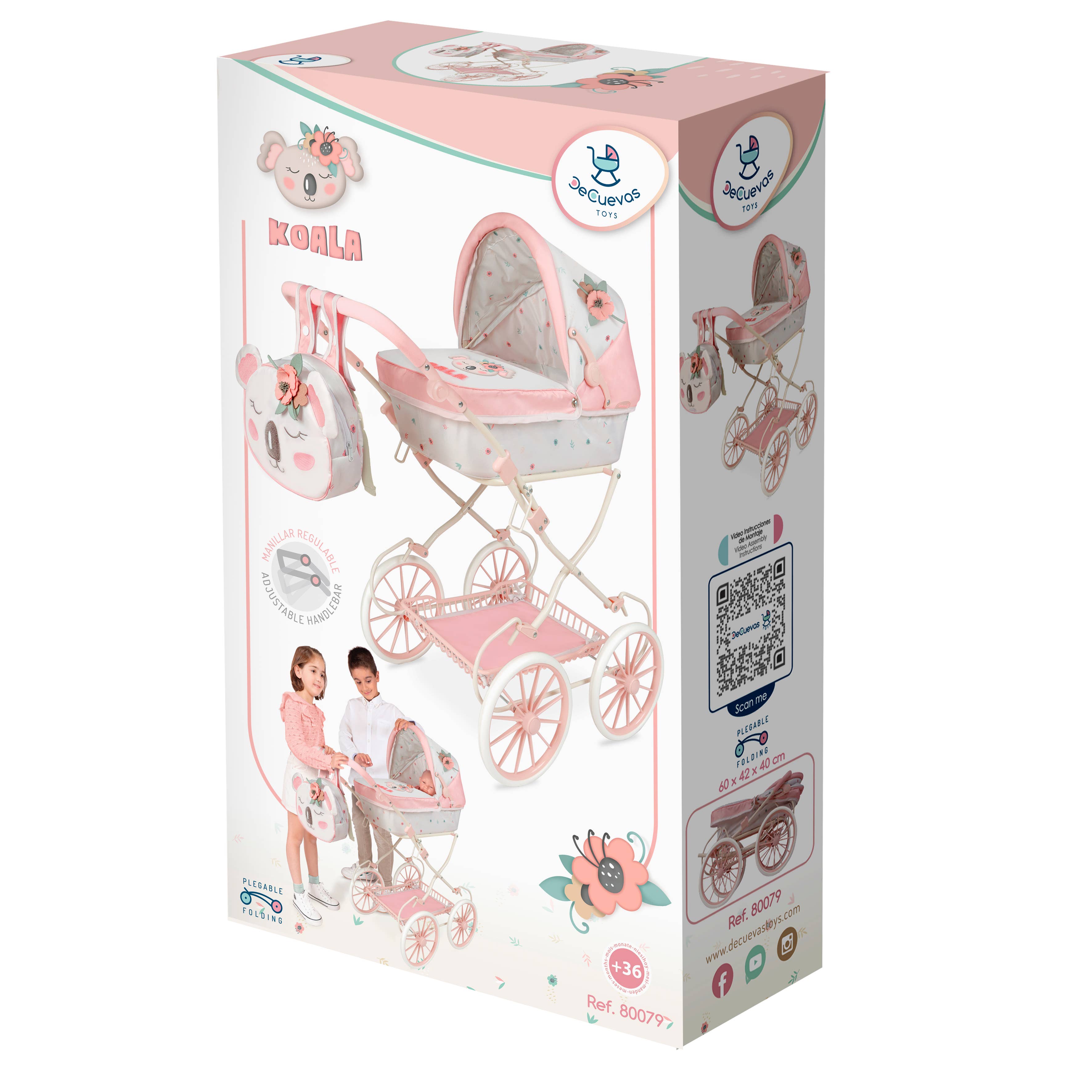 DeCuevas Toys – wholesale Doll pram – Kids – 80079 FOLDABLE DOLL STROLLER "KOALA"7