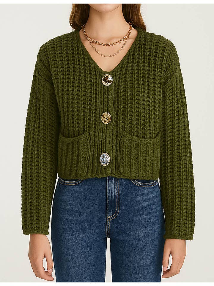 Sweetkama - Vente Cardigan – femme - Cardigan épais uni tendance pour femmes SKT46375