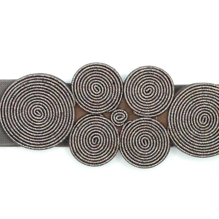 Cintura elastica in seta colore platino per la vendita all'ingrosso da parte di BRANDELIA