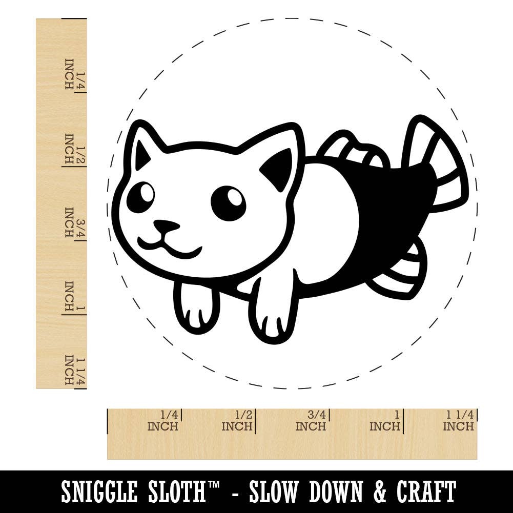 Sniggle Sloth - Wholesale Rubber/Decorative Stamp - Catfish the Cat Fish Mermaid Rubber Stamp for Stamping Crafting Planners3
