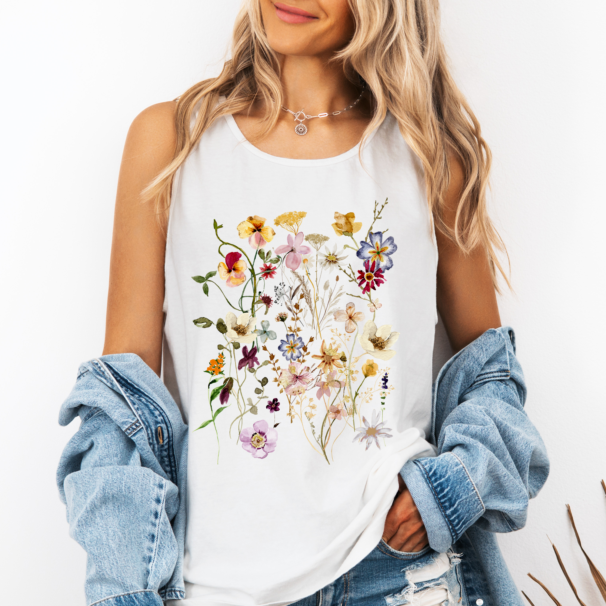Refinery Number One LLC - Wholesale Tank Top - Women's - Pressed Flowers, Clover, Gorgeous, Floral, Nature Tank Top2