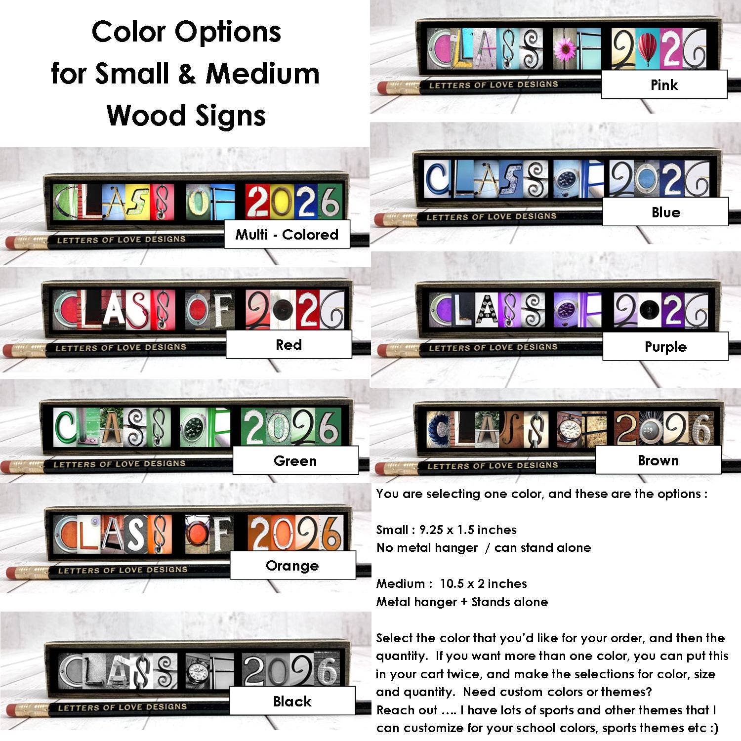 Letters Of Love Designs - Wholesale Sign - Graduation Gift, Class of 2026 Sign, Senior Photo Prop0