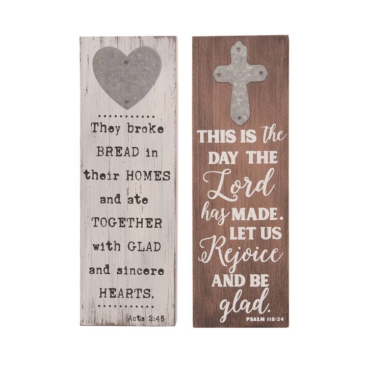 CLOSEOUT: MDF Bible Verse Decor Set Spring Tabletop Signs for wholesale by Transpac