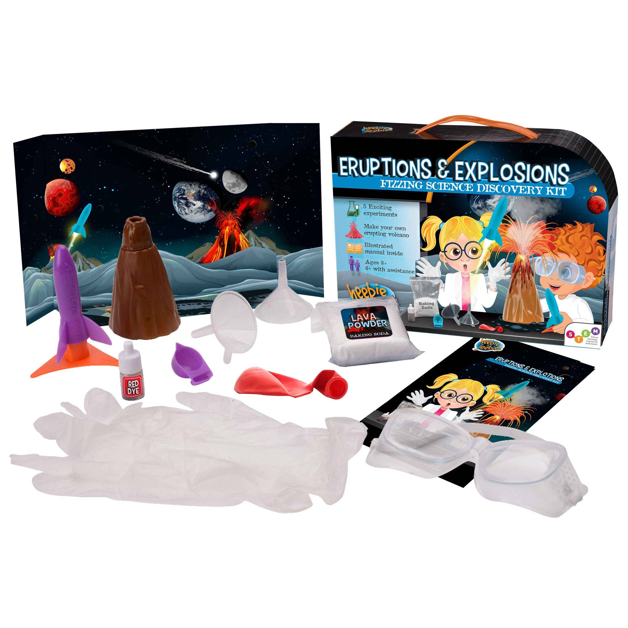 Heebie Jeebies USA - Vente Lot de jouets – enfant - Kit scientifique sur les éruptions et les explosions5