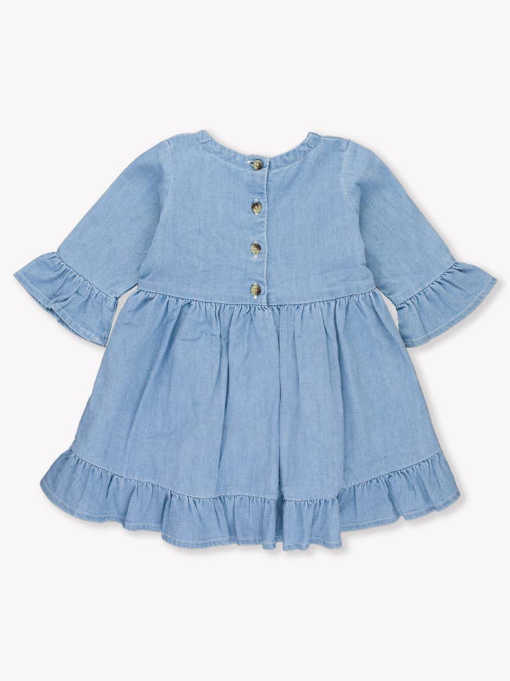 Blue Girls Light Wash Denim Stretch Denim High Low Ruffle Tunic
for wholesale on Faire5