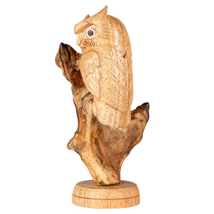 Benjamin International - Wholesale Decorative Figurine - WOODEN PERCHED OWL2