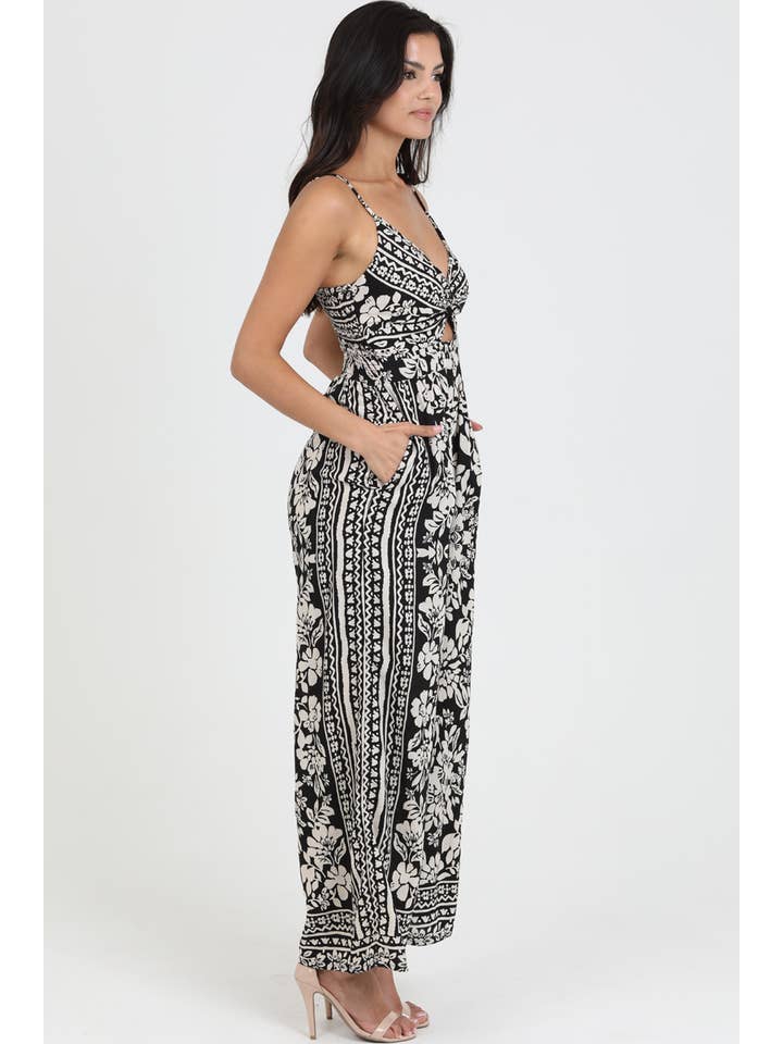 ANGIE - Wholesale Jumpsuit - Women's - B5A42-FR24 V NECK TWIST FRONT CUT OUT JUMPSUIT5