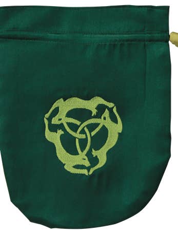 Green Satin Triple Hare Tarot Bag STB07 for wholesale by Starlinks Gifts