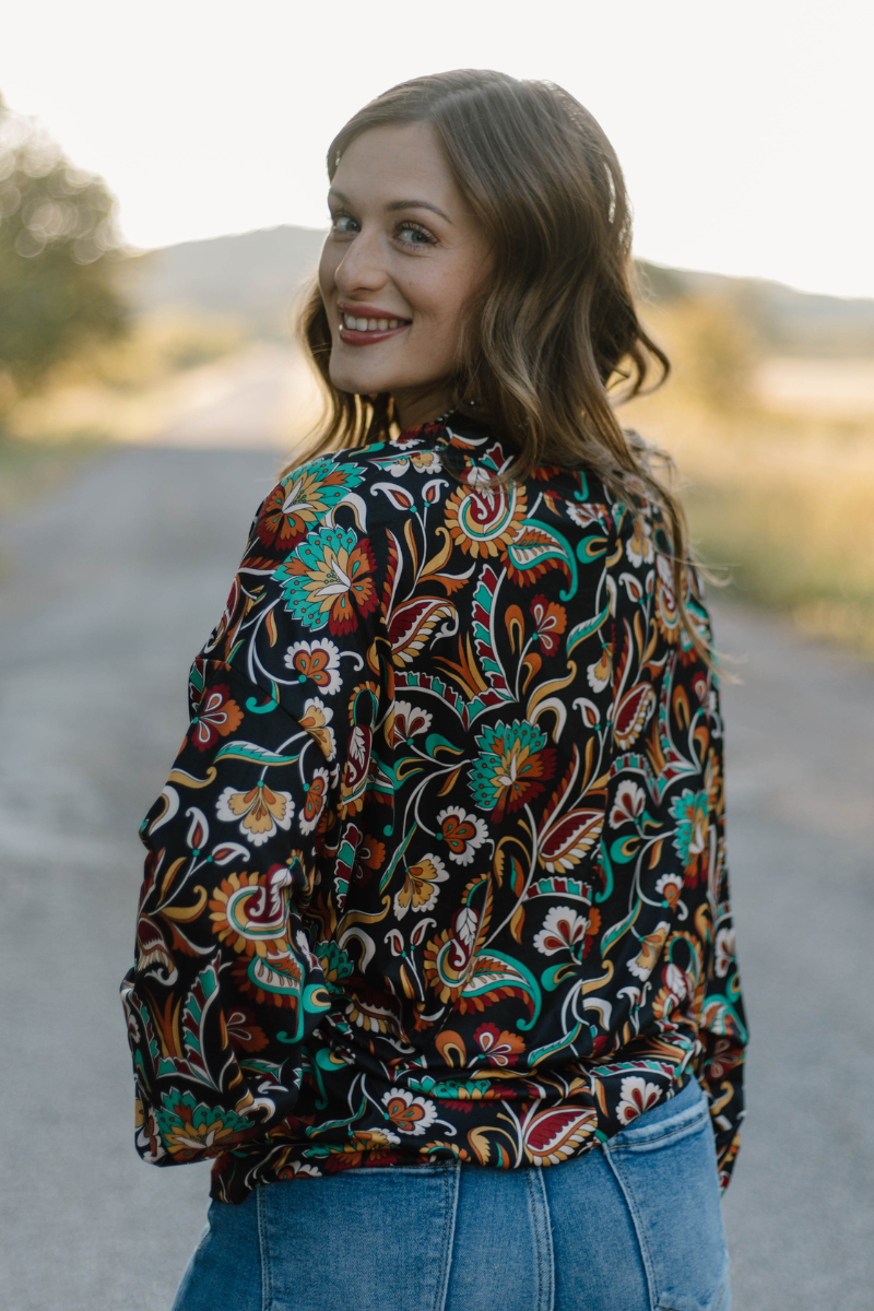 Sterling Kreek - Venta al por mayor Blusa - Mujer - Top de Paisley Pintado2