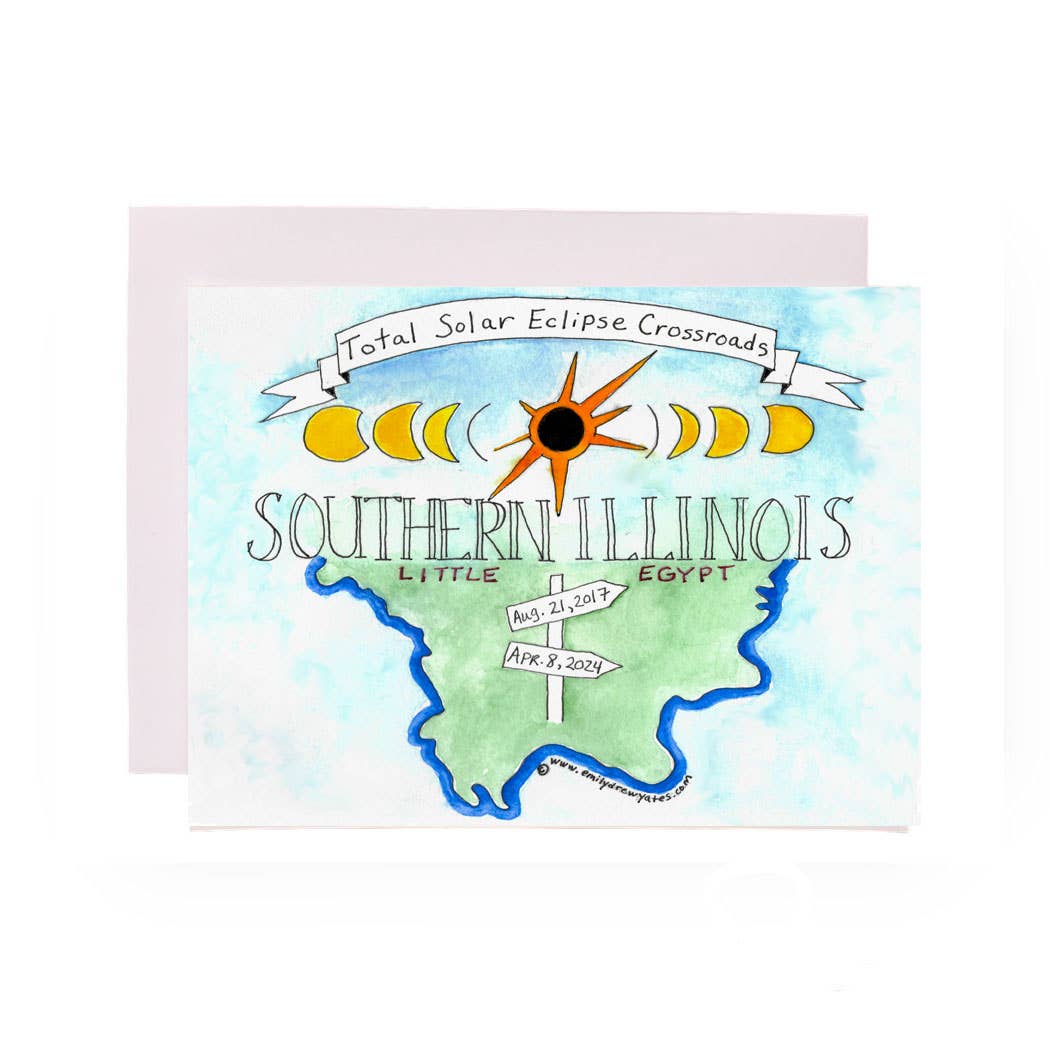 Emily Drew Yates Art & Illustration - Wholesale Everyday Greeting Card - Greeting Cards - Watercolor Calligraphy Maps - 13 Options