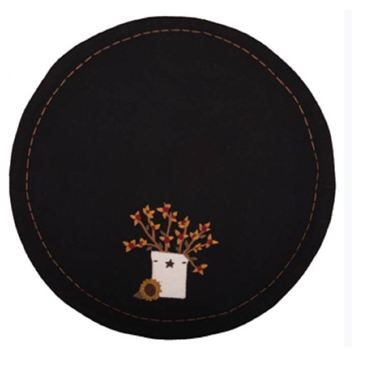 Bitter sweet Crock Candle Mat 15 In Dia - Black for wholesale by Home Collections by Raghu