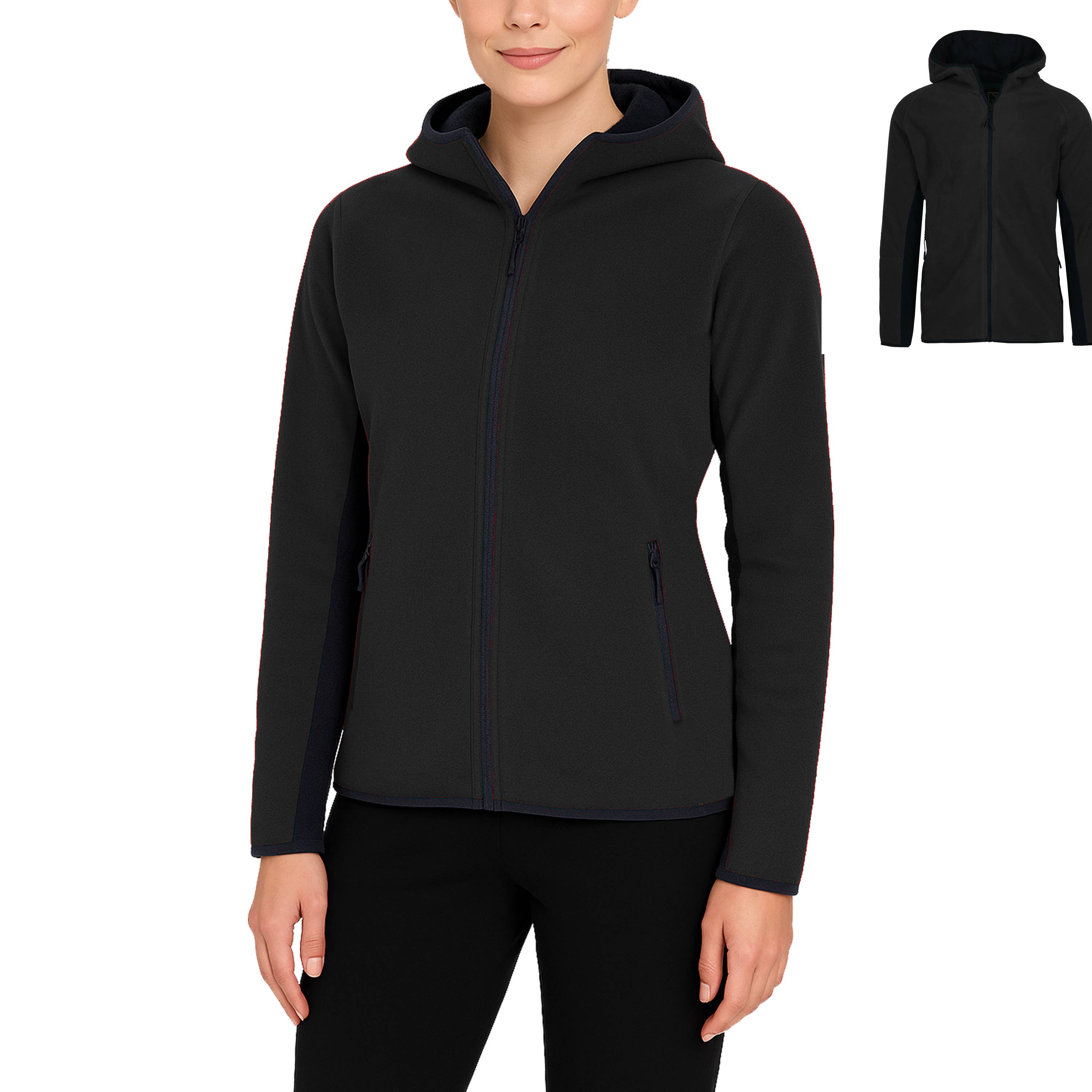 Galaxy By Harvic – wholesale Hoodie – Women's – Women's Loose-Fit Polar Fleece Tech Zip Hoodie 0