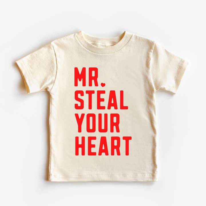Benny & Ray Apparel - Wholesale Screen Printed T-Shirt - Kids - Mr Steal Your Heart Valentines Day Shirt Toddler and Youth