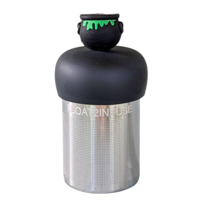 Float2infuse Tea Infuser - Wholesale Tea Strainer/Infuser - Black Cauldron | Floating Tea Steeper | Grey Base | Black