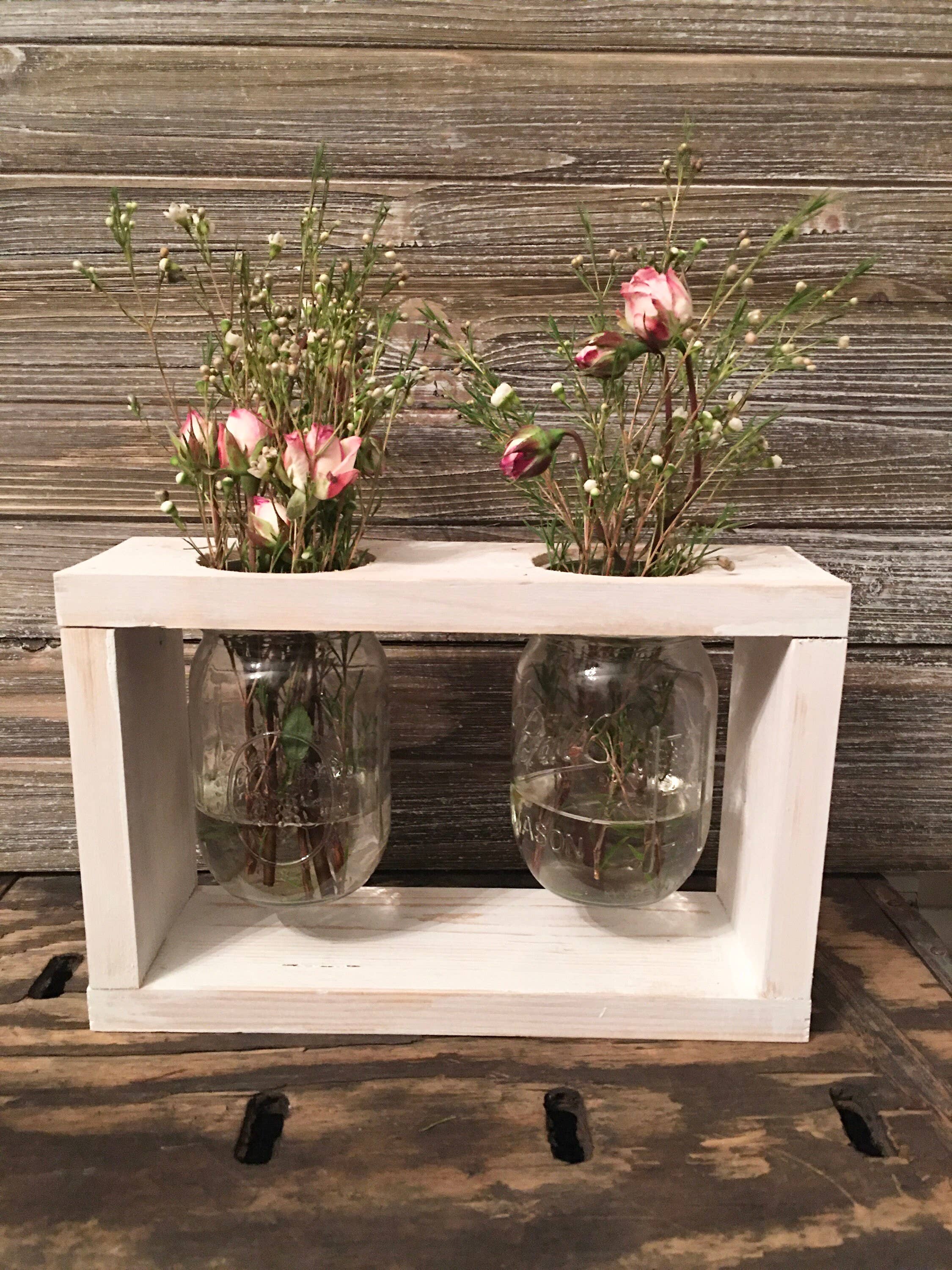From the Field PGH – wholesale Vase – Wooden Mason Jar Vase - Rustic Decor - Wedding Centerpiece5