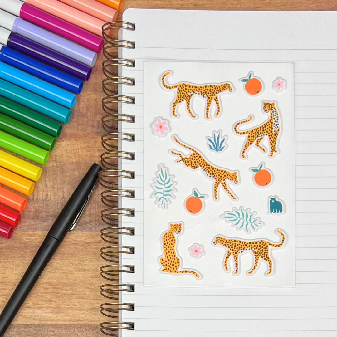 Four Bears Sticker Club – Adesivo por atacado – Leopardos Puffy1