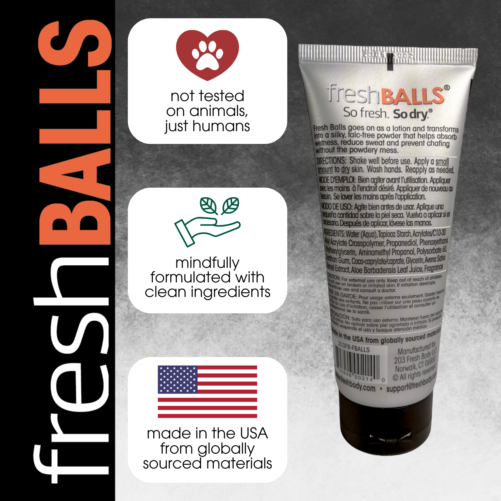 Fresh Body - Wholesale Body Cream/Lotion - Fresh Balls Anti-Chafing Deodorant Lotion For Men5