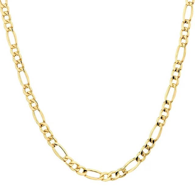 Karrbear - Wholesale Link & Chain Necklace - 4mm Figaro Chain Necklace 24k Gold for Men Wome2