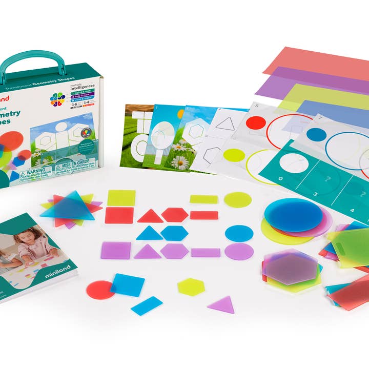 Translucent Geometry Shapes - 40 pieces for wholesale by Miniland Educational