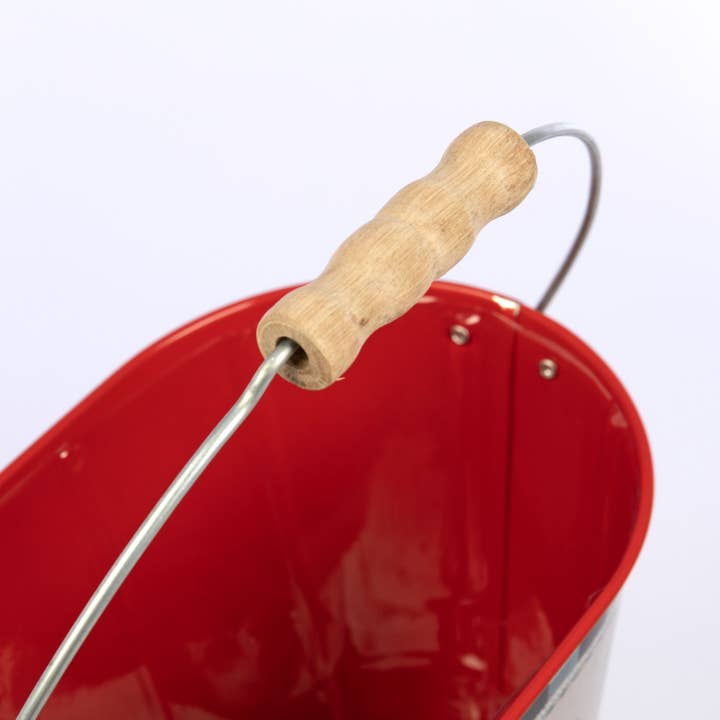 Willow Group - Wholesale Planter Box - Oval Tin Bucket Merry Christmas w/ White Buffalo Check2