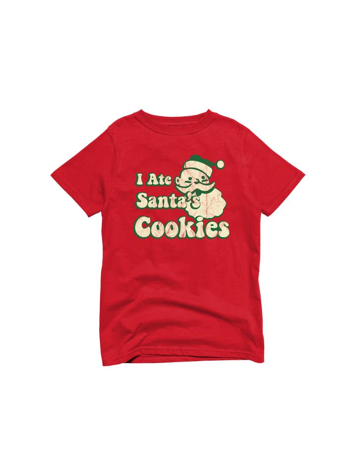 I Ate Santa's Cookies Youth Christmas Graphic Tee for wholesale by GOEX Apparel