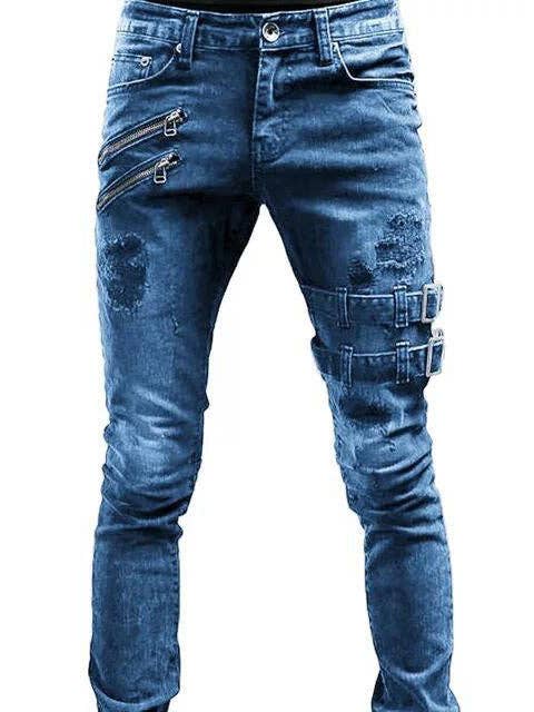 Tourtiwi - Wholesale Jeans - Men's - Motorcycle Stretch Skinny Men's Jeans