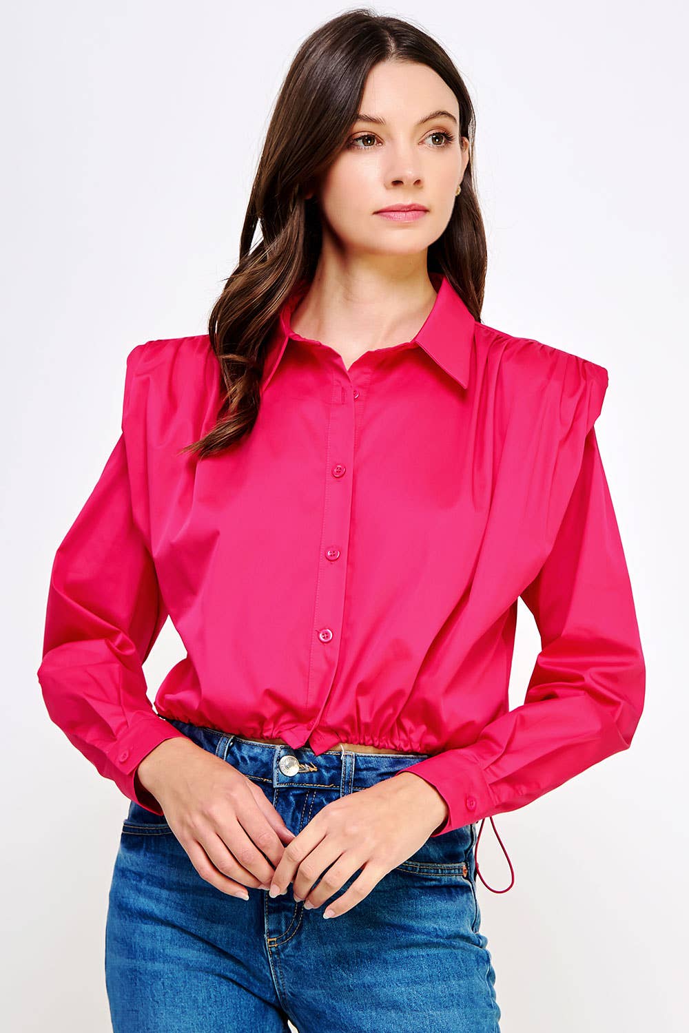 Strut & Bolt – Engroshandel Skjorte med buttondown – til kvinder – Skulderpude Button Down Poplin skjorte12