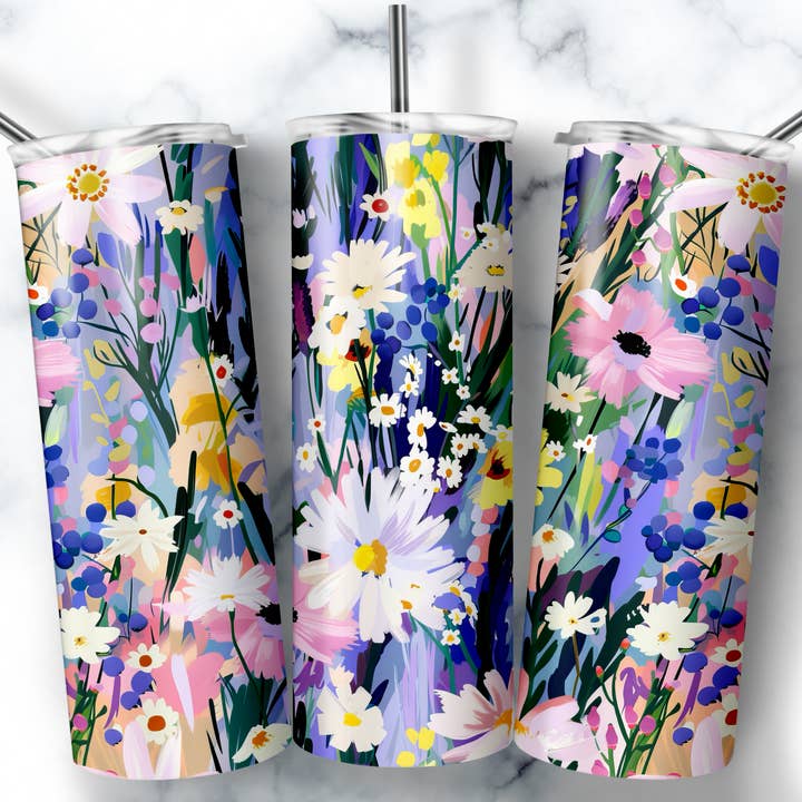 Floral Tumbler, Flower Tumbler, Summer Tumbler, Spring for wholesale by So Peachy Designs