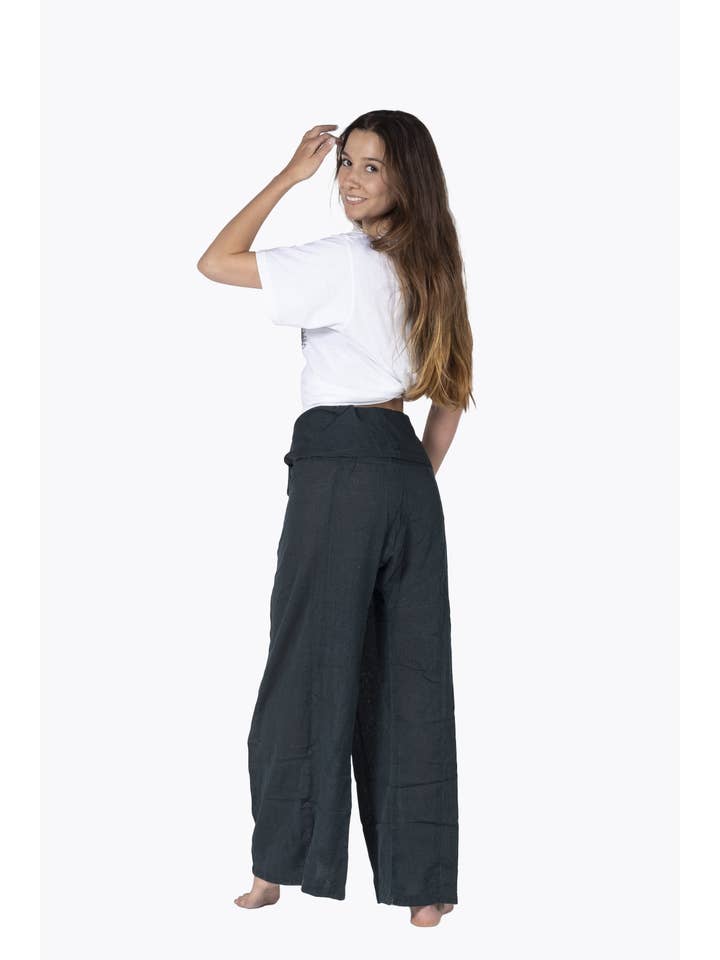 HimaOriginals - Venta al por mayor Pantalones - Mujer - Pantalón de algodón tailandés estilo pescador, boho hippie, ajuste relajado4