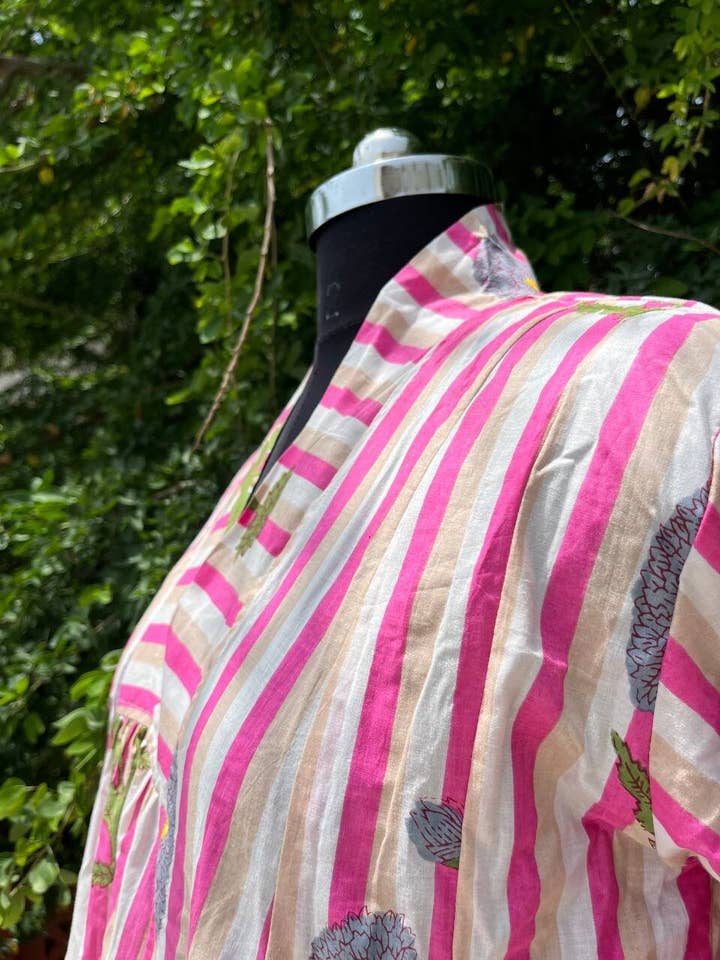 Bhawana Handicrafts - Wholesale Dress - Women's - Hand Block Printed Summer Cotton Dress with Floral Print4