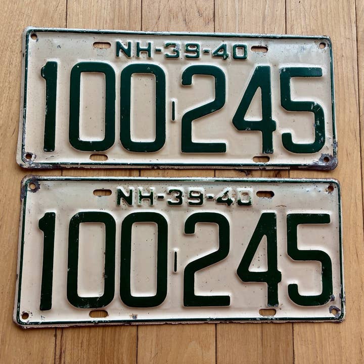 1939 1940 New Hampshire Kennzeichenpaar für den Großhandel von RusticPlates