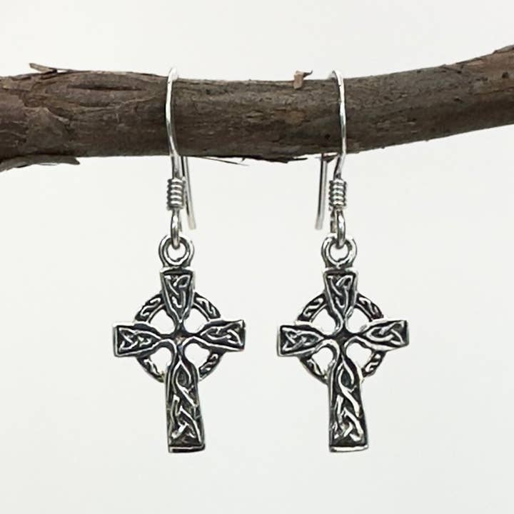The Green Gecko - Wholesale Dangle Earrings - Celtic Cross Earrings – Sterling Silver Heritage Style