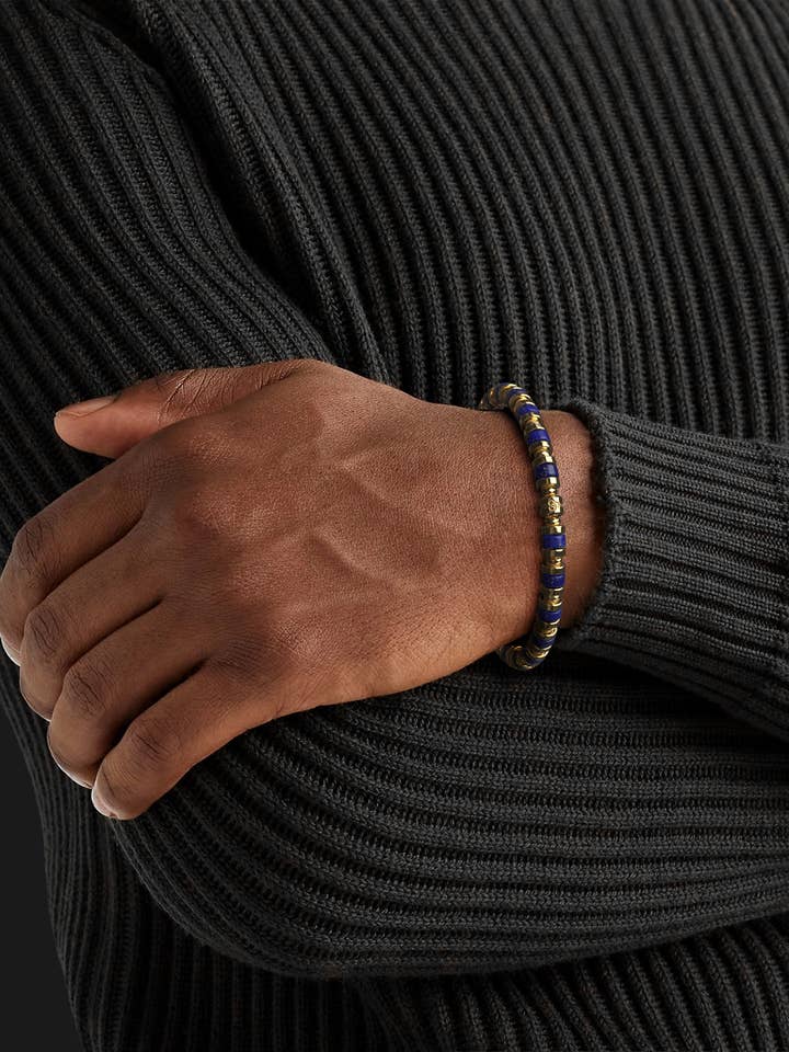 Lapis Lazuli Bracelet 6mm | Spacer for wholesale by Seekers Men's Jewelry