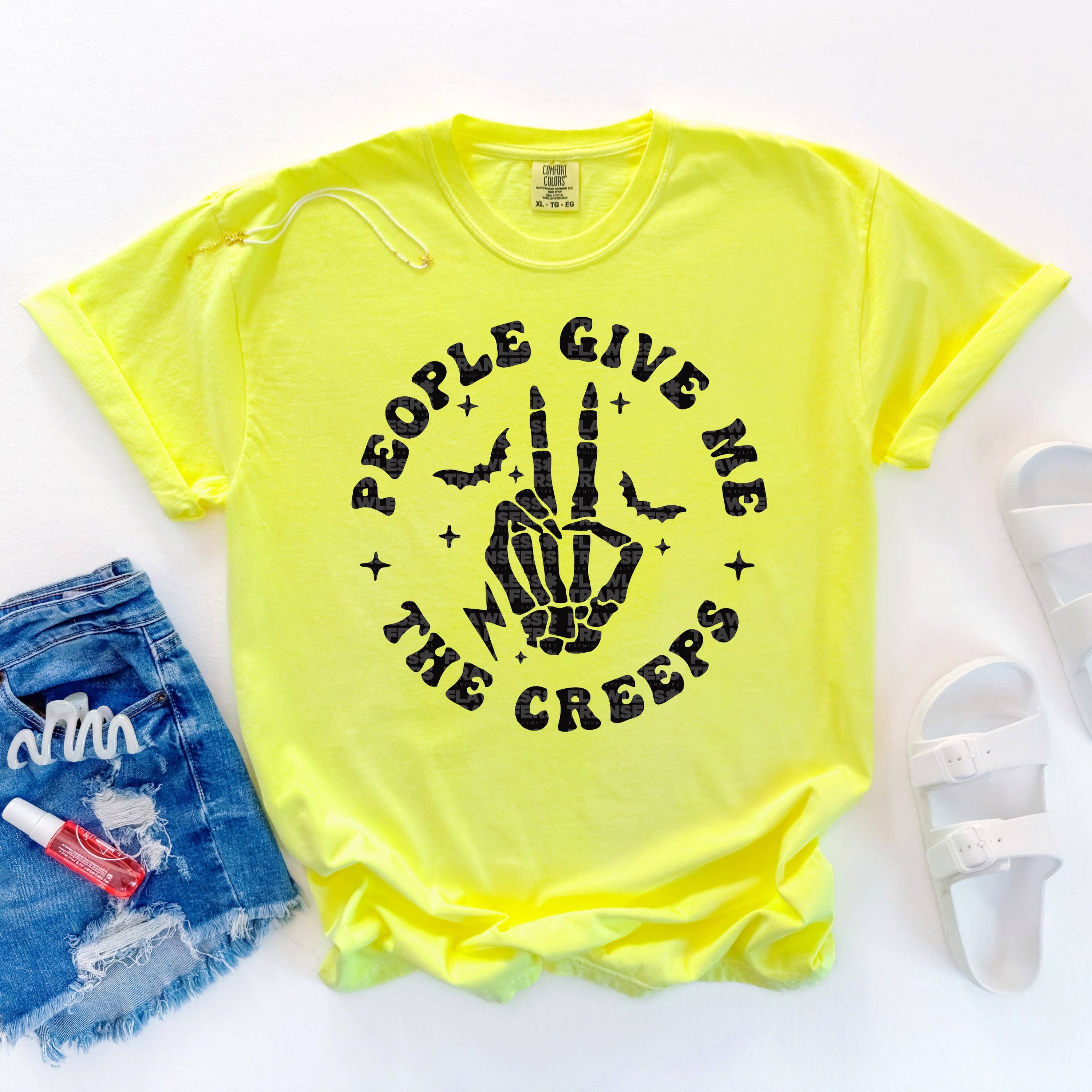 Flawless Transfers - Wholesale Sublimation Transfer - People Give Me The Creeps #2421 DTF Transfer0