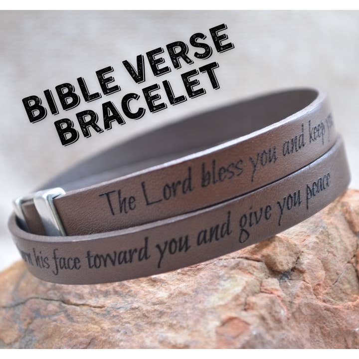 Christian Bracelet Handmade Genuine Leather with Bible Verse for wholesale by Waymaker Leather