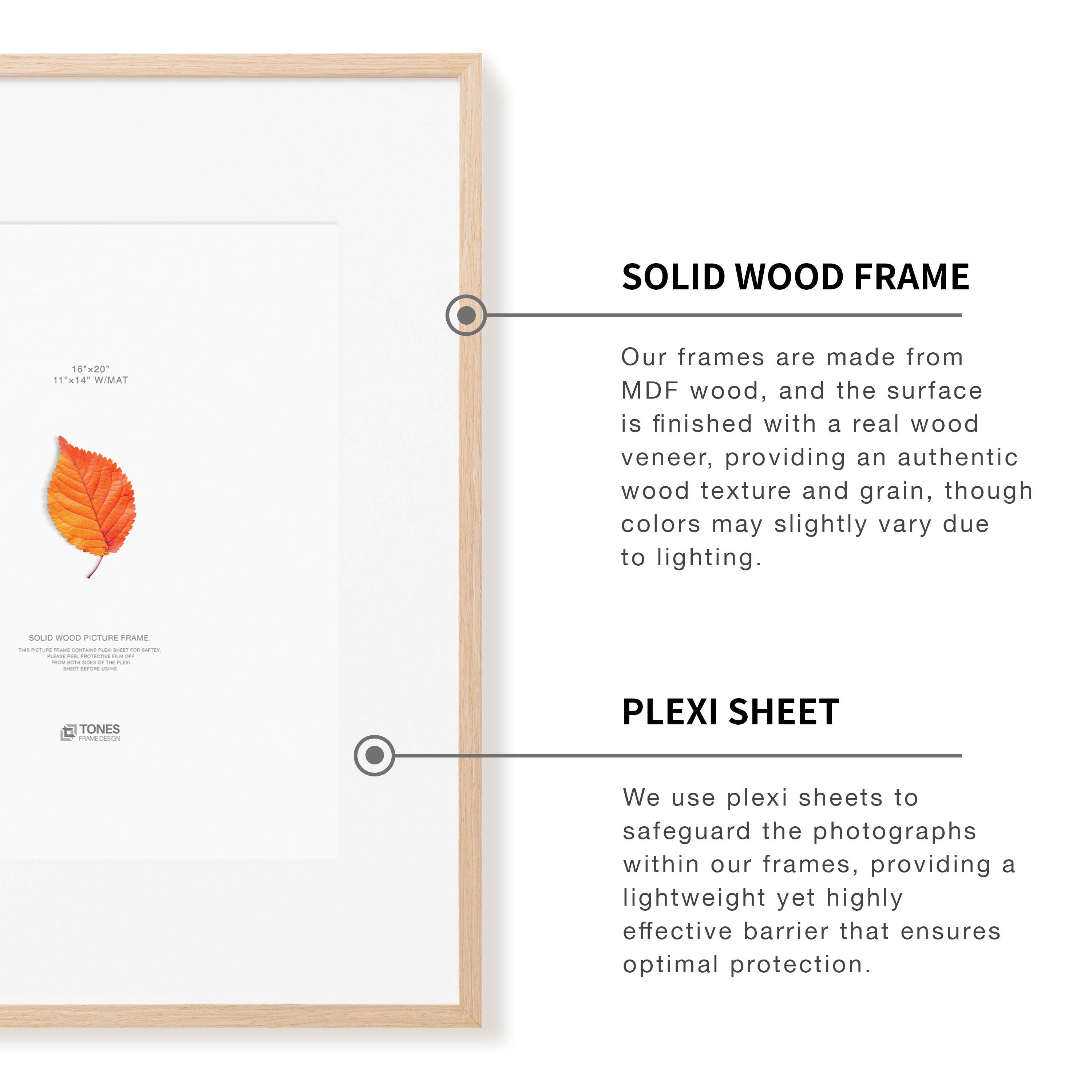 LivingTaste Home Inc - Wholesale Picture Frame - 16x20 Solid Oak Wood Frame 1