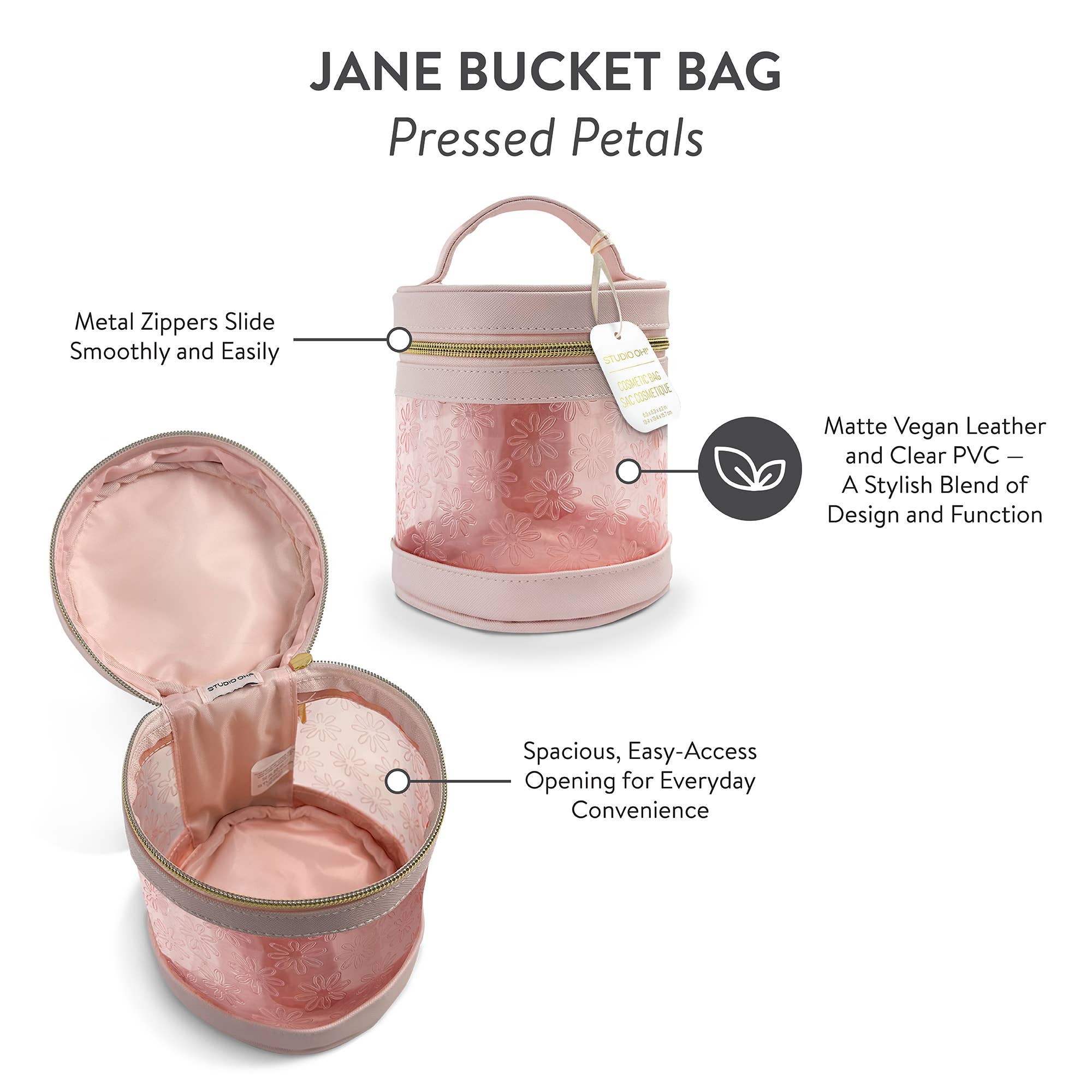 Studio Oh! - Wholesale Makeup/Cosmetic Bag - Pressed Petals Jane Bucket Cosmetic Pouch4