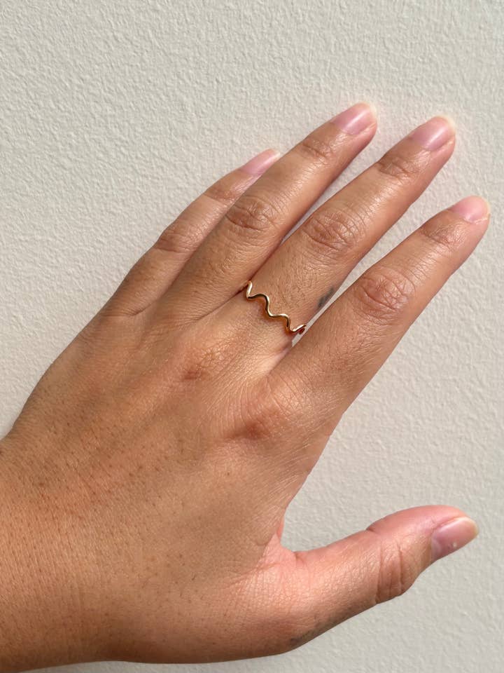 Thin Gold Squiggle Ring for wholesale by Lil Things Shop