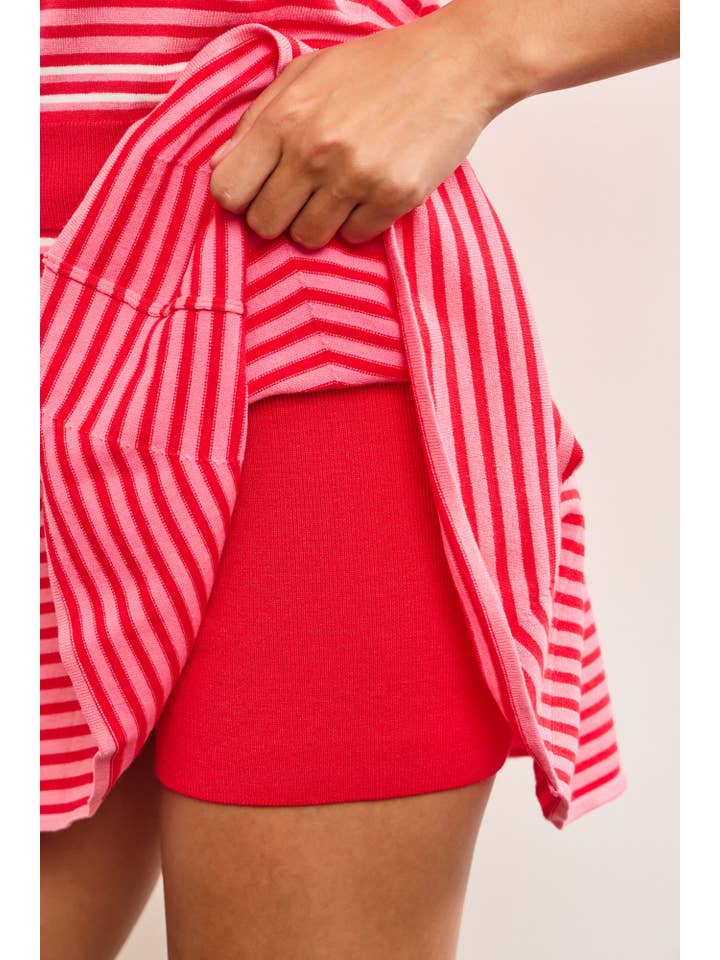 Mustard Seed - Wholesale Skort - Women's - STRIPED FLARE SWEATER SKORT