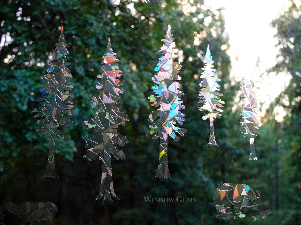 Window Gems - Wholesale Suncatcher - Redwood Mix Window Decals, Save birds from Window Collisions3