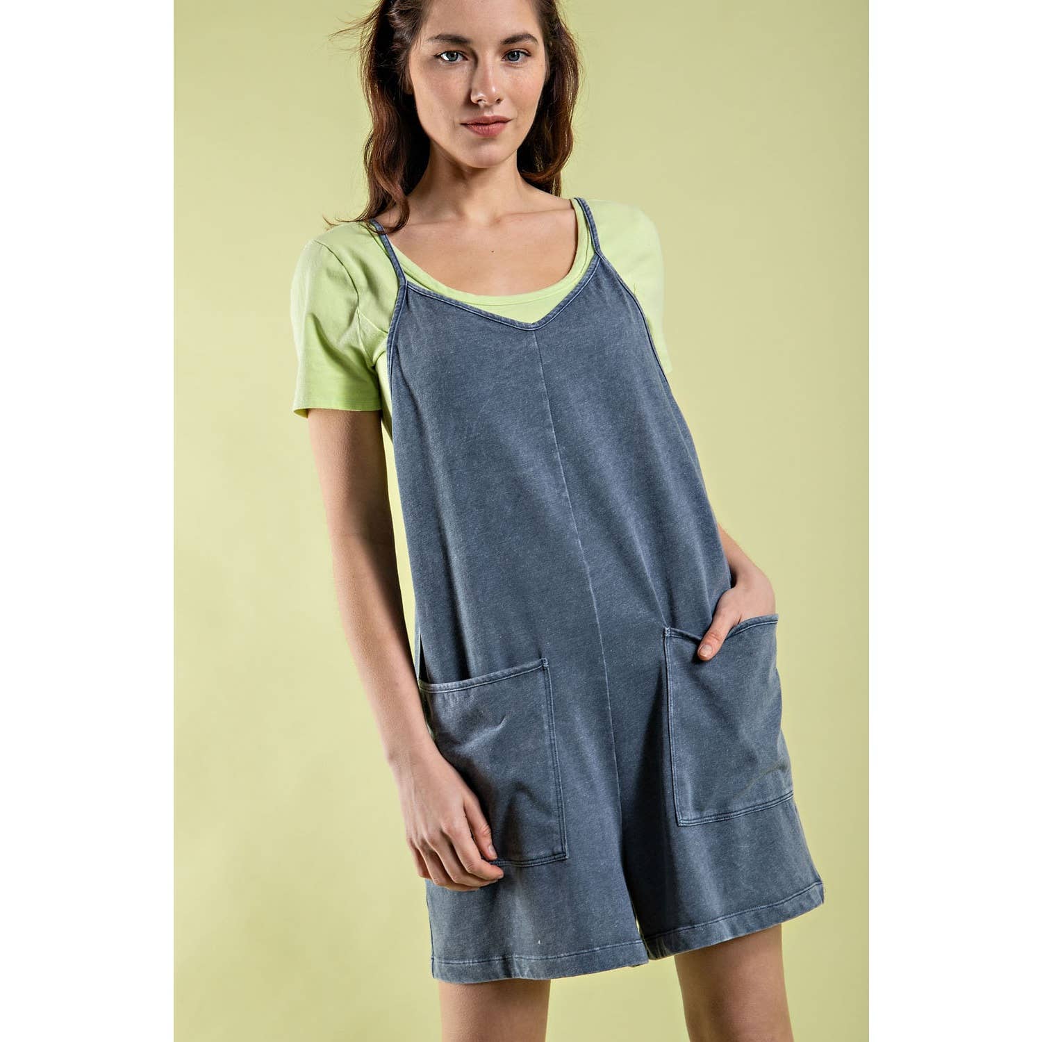 Rae Mode - Wholesale Romper - Women's - MINERAL WASHED COTTON POLY ROMPER4