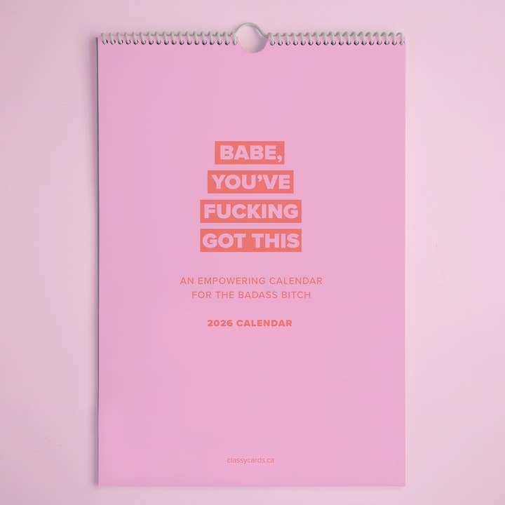 Calendrier 2026 : Babe, tu vas y arriver ! pour la vente par Classy Cards Creative